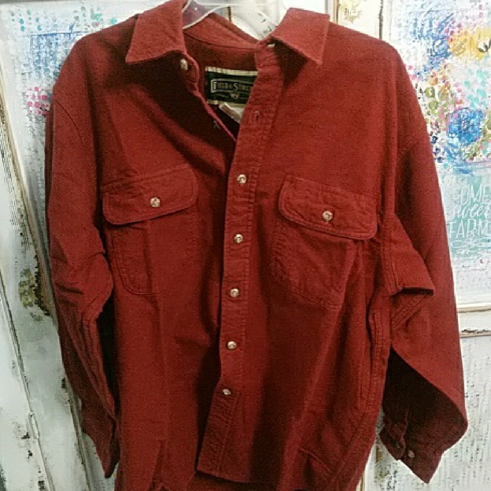 Dark Red Button-Up Shirt